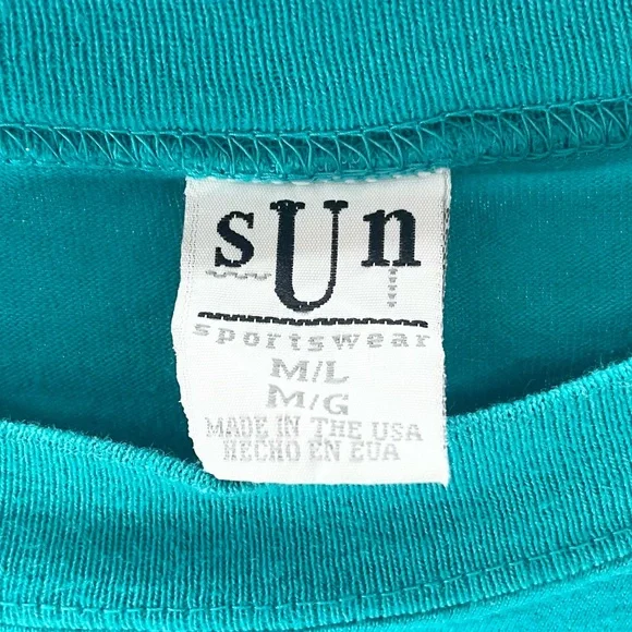 Vintage 90’s Bugs Bunny Positive Bright Turquoise oversized Tee M/L - Picture 4 of 6